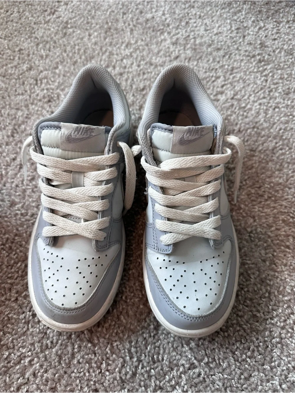 Nike Kids Grey and White Dunks